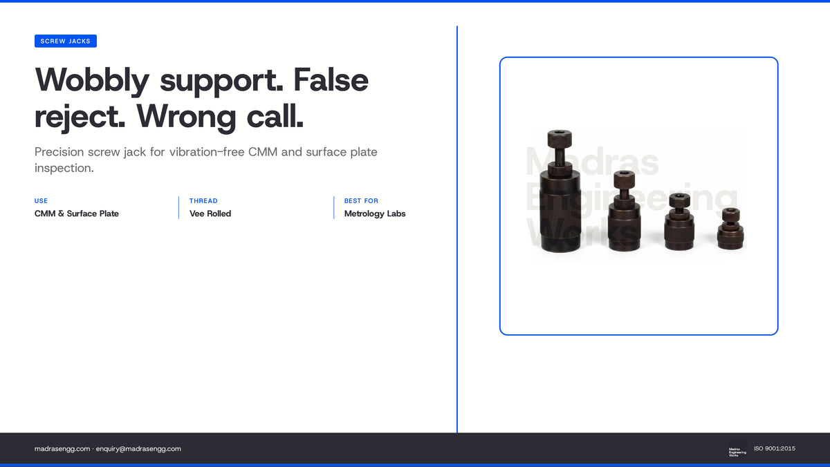 Screw Jack for Inspection: Precision Layout Support for Surface Plates and CMM Setups