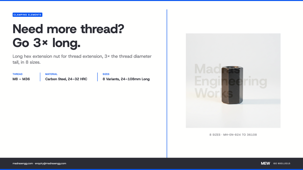 Extension Nut (MH-EN): Sizes, Dimensions, and When You Need a Long Nut