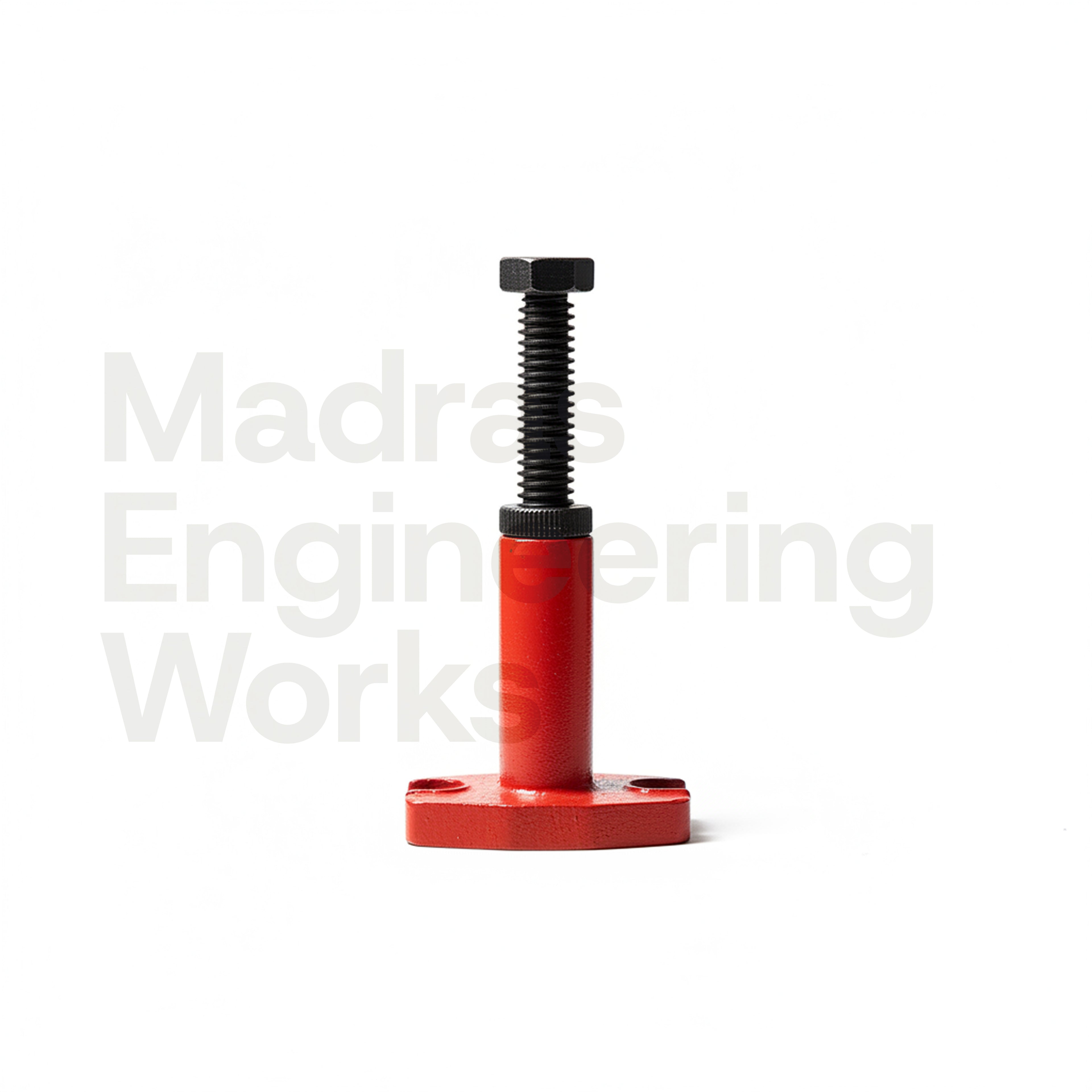 Screw jack with double side flange and lock nut
