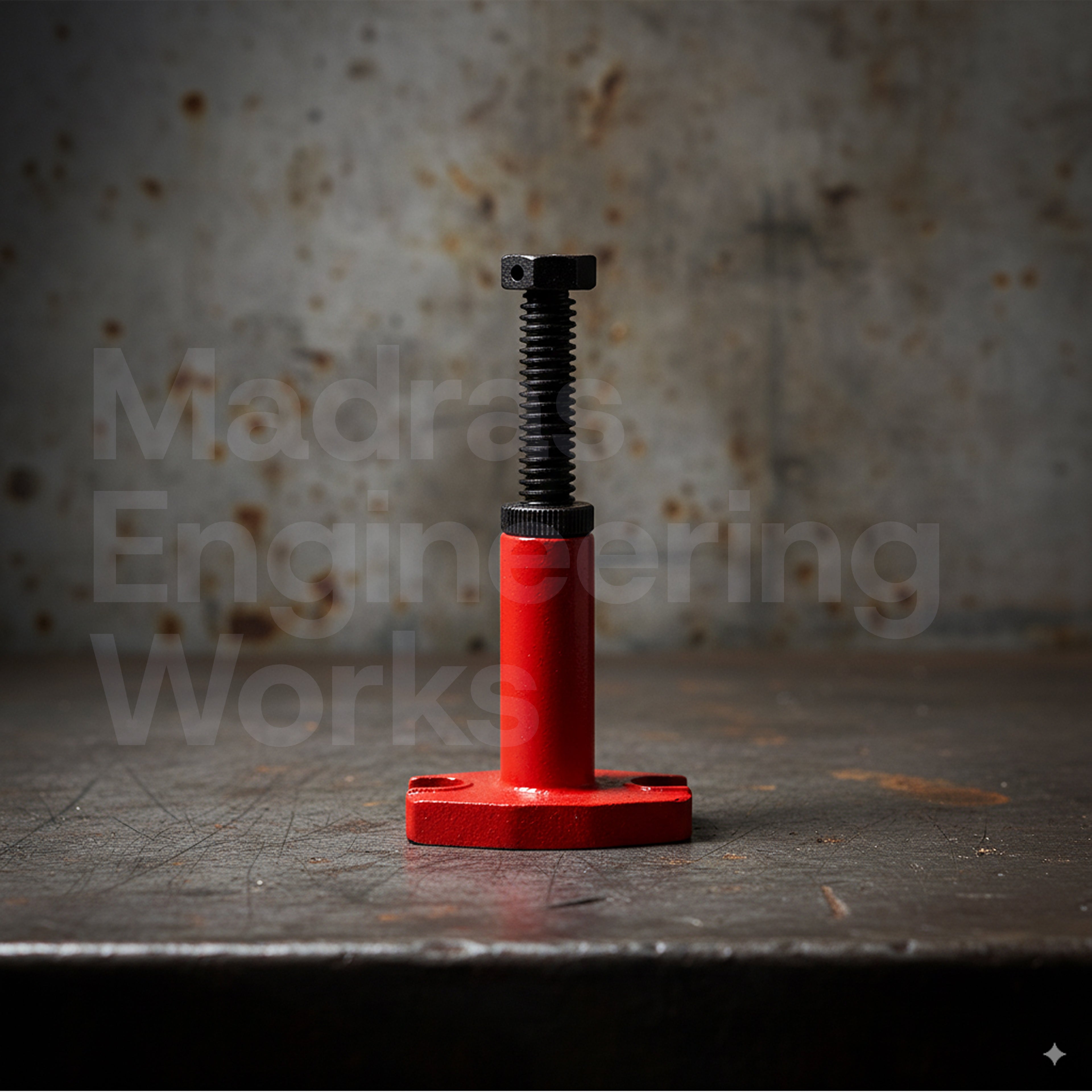Screw jack with double side flange and lock nut