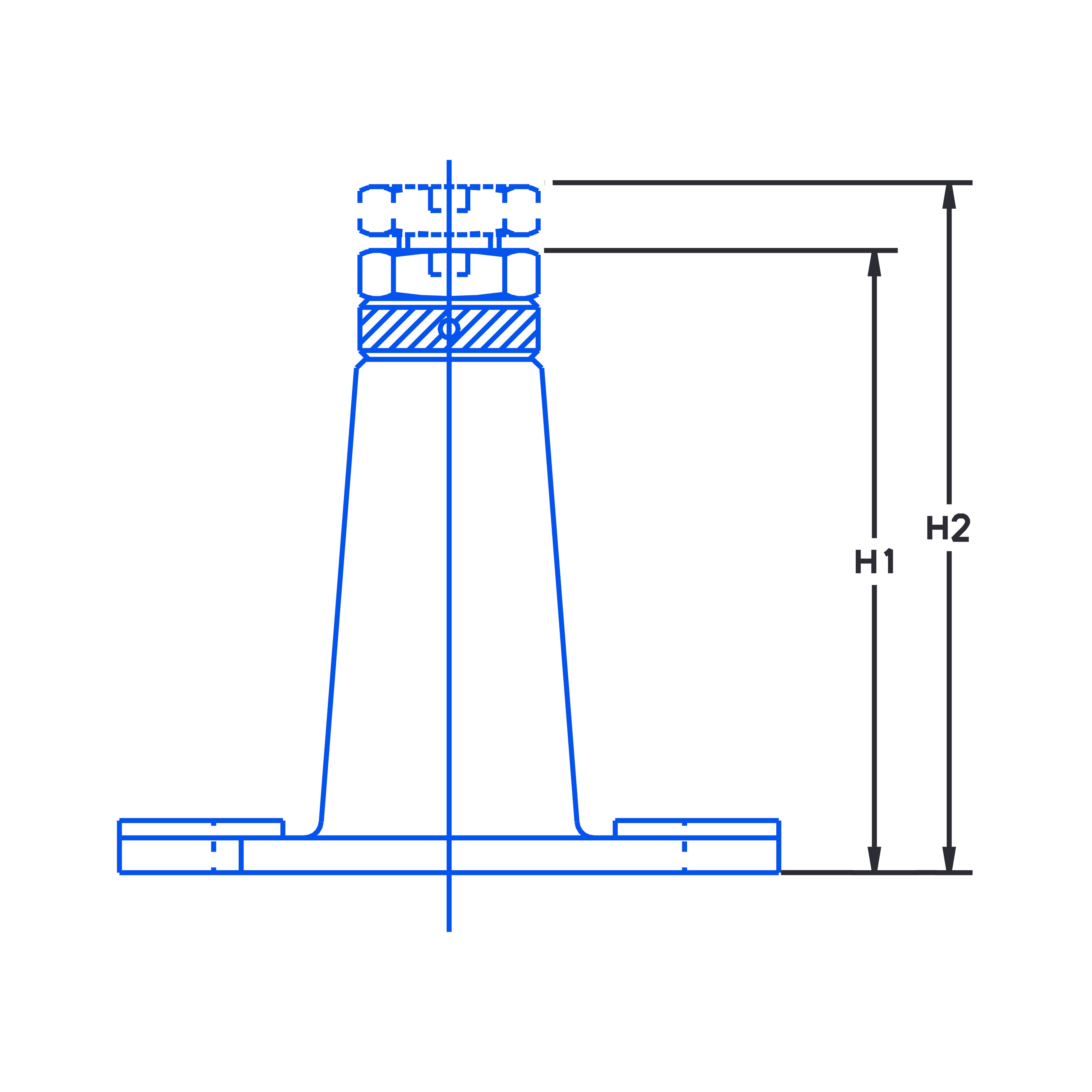 Screw jack with double side flange and lock nut