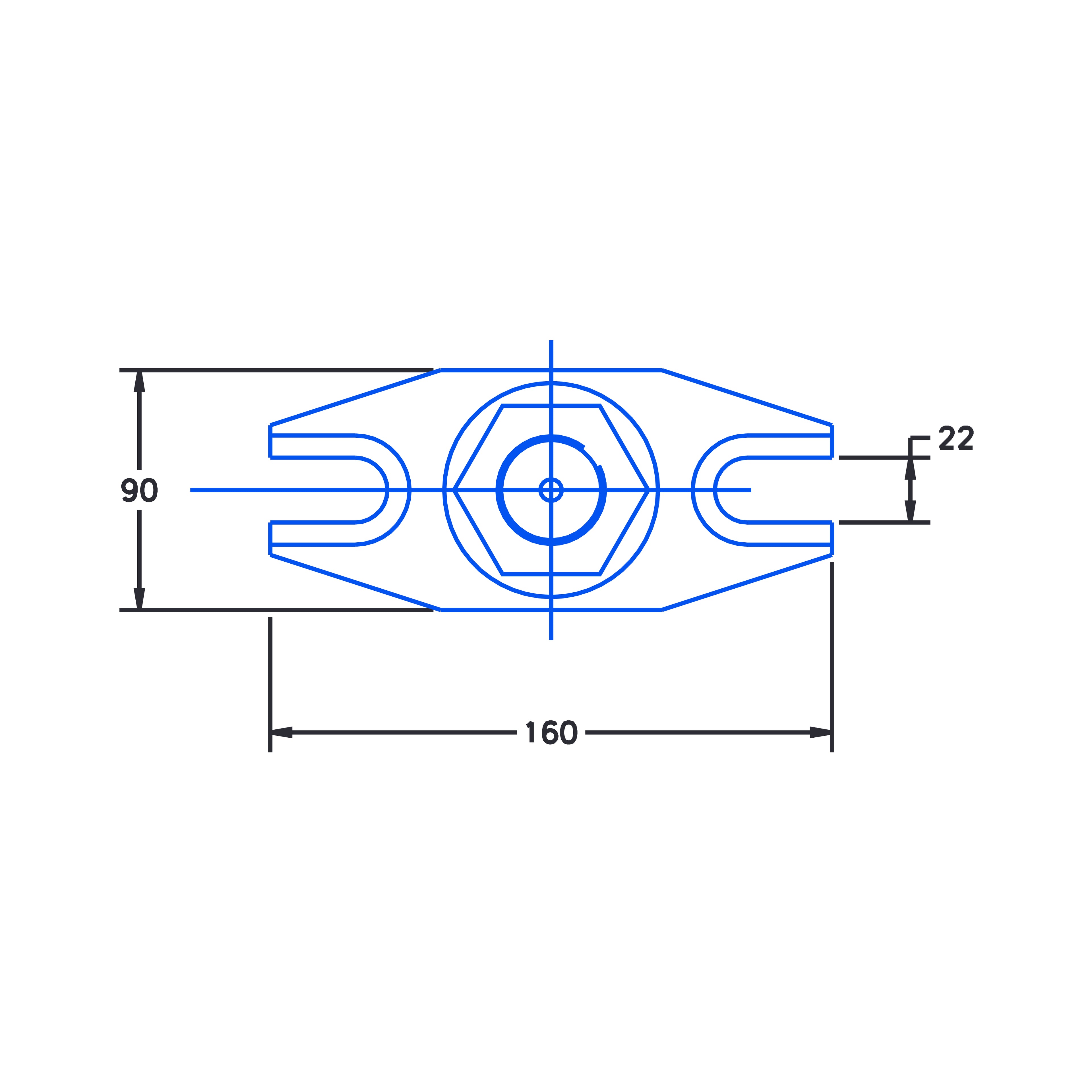 Screw jack with double side flange and lock nut