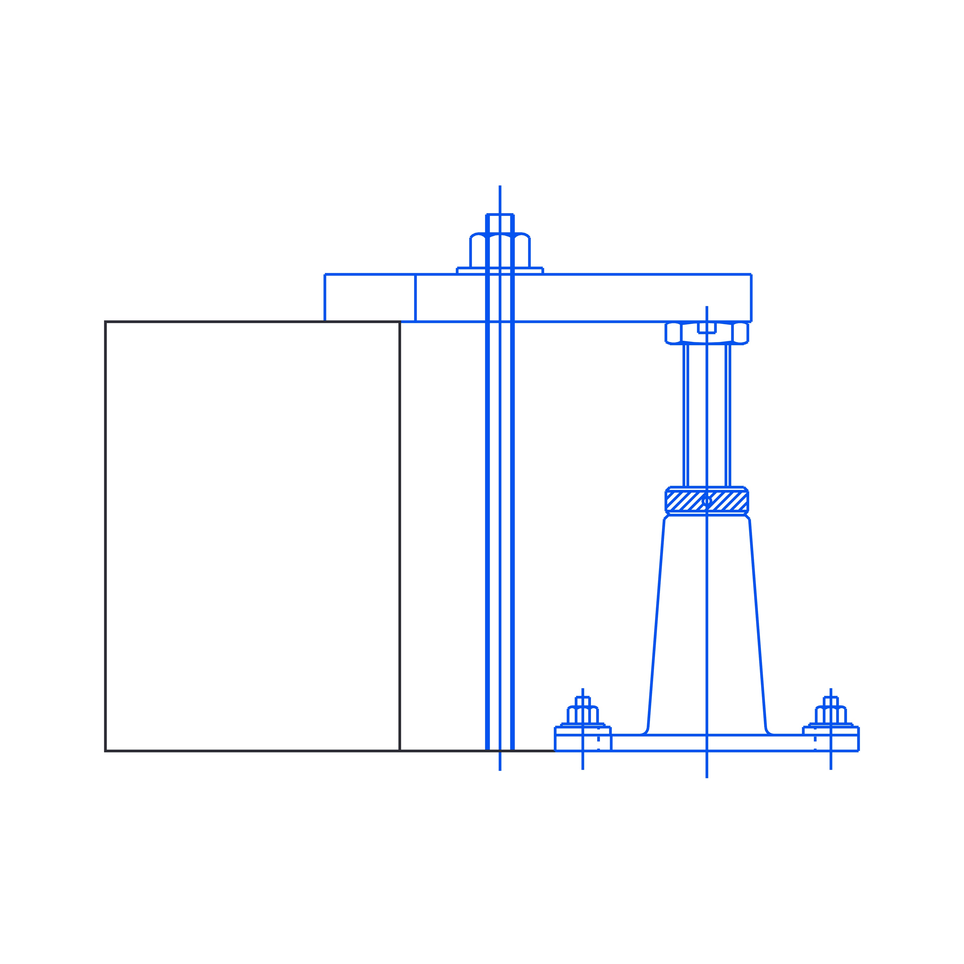 Screw jack with double side flange and lock nut