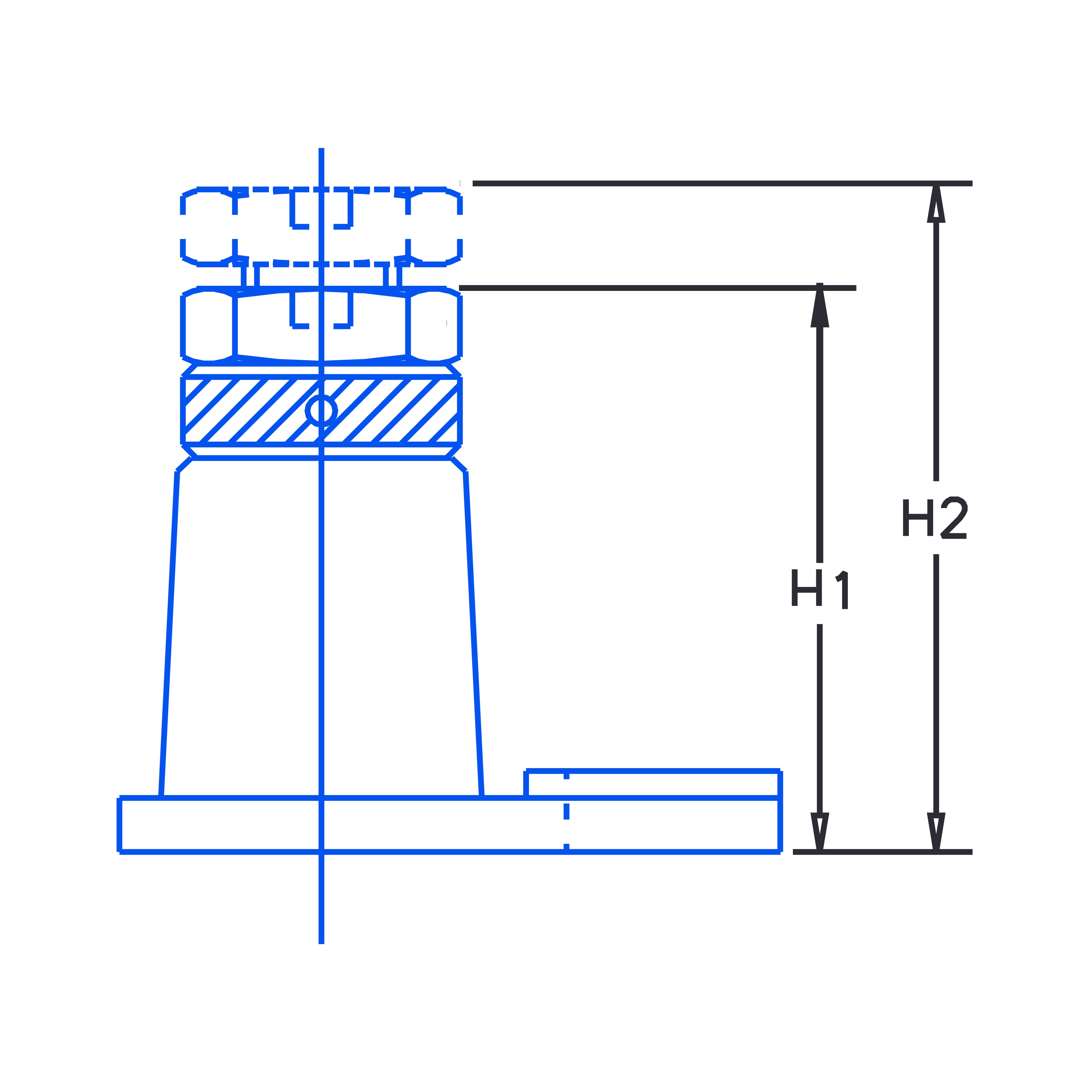 Screw jack with single side flange and Ring Type lock nut