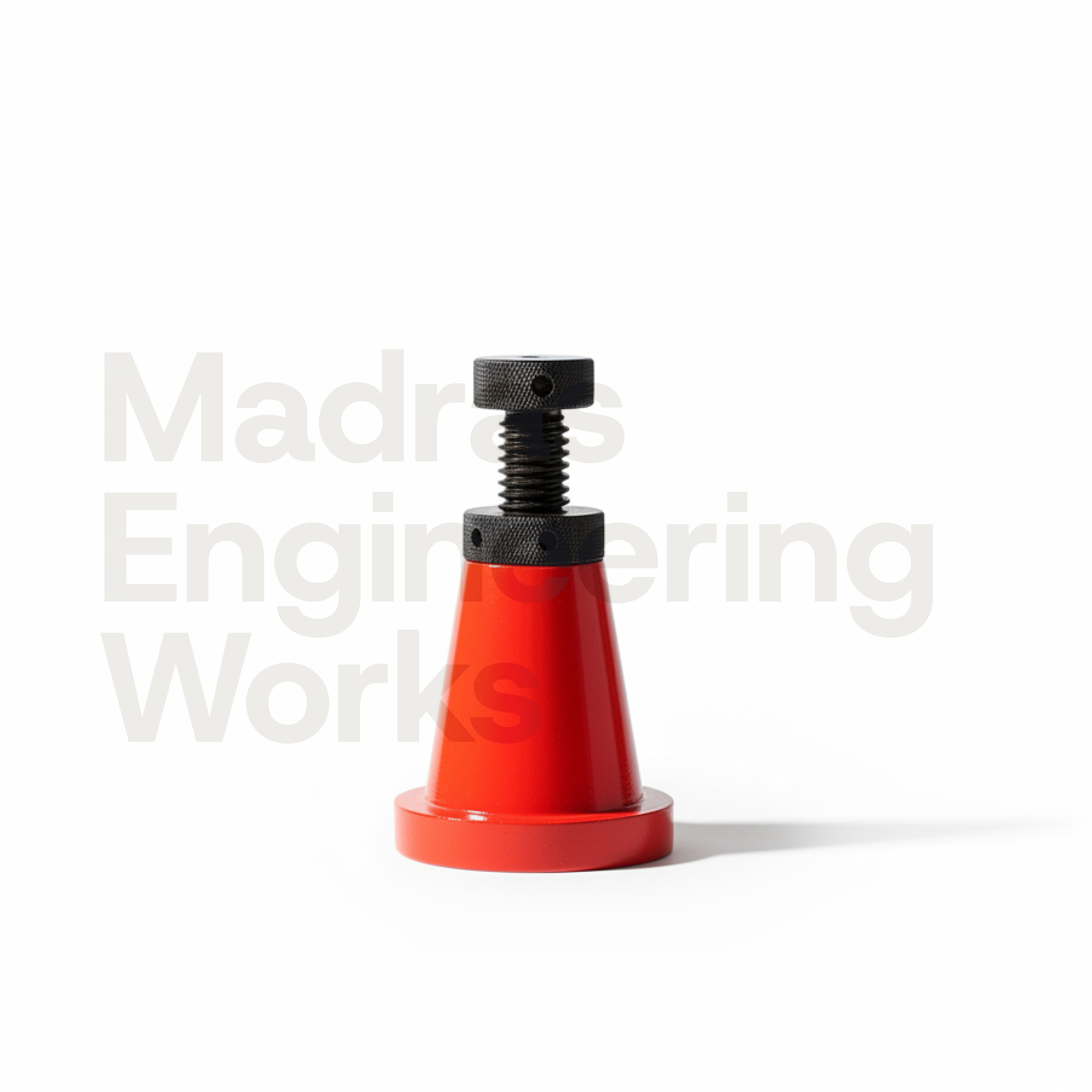 Broad base screw jack with lock nut